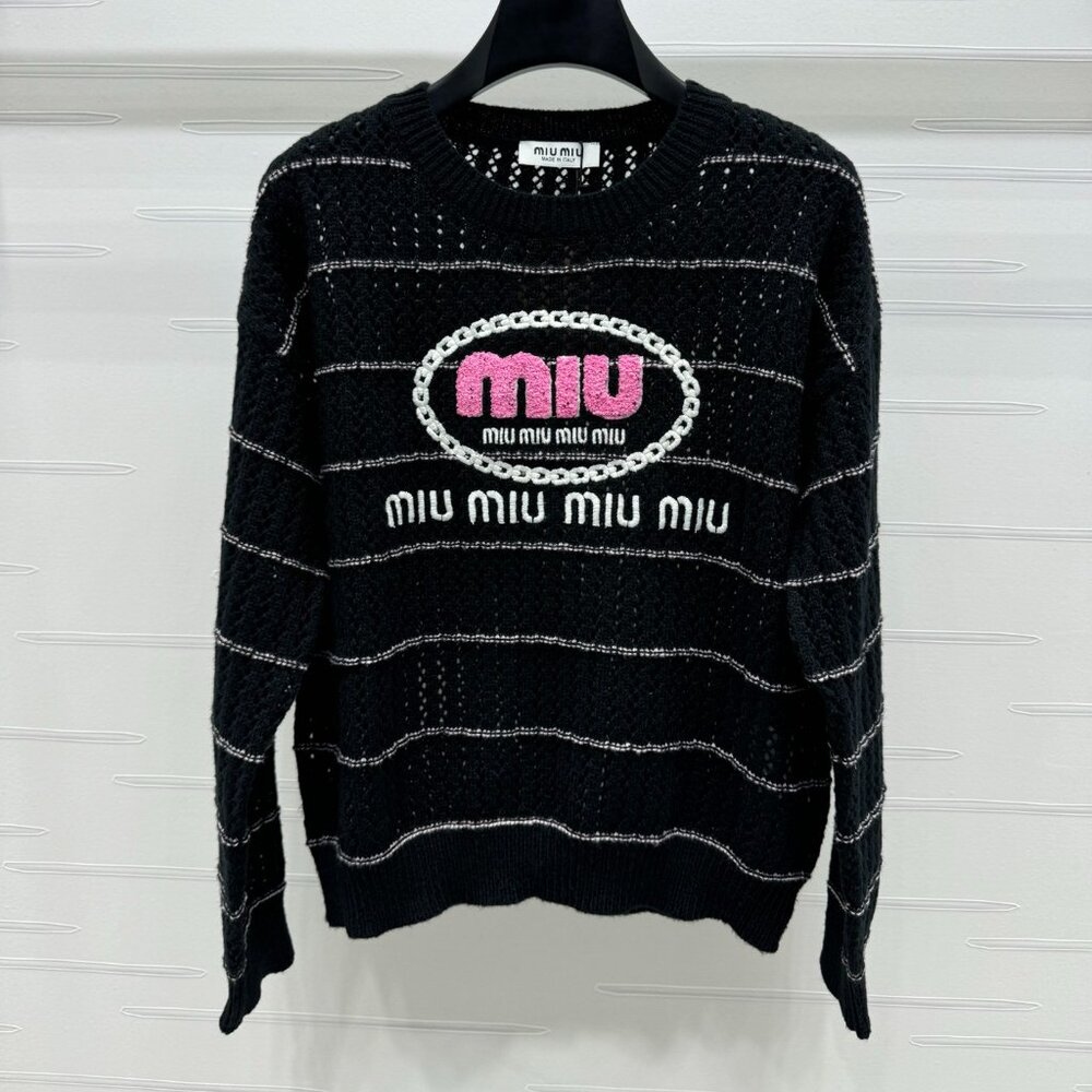 MiuMiu hollow knitted long sleeves